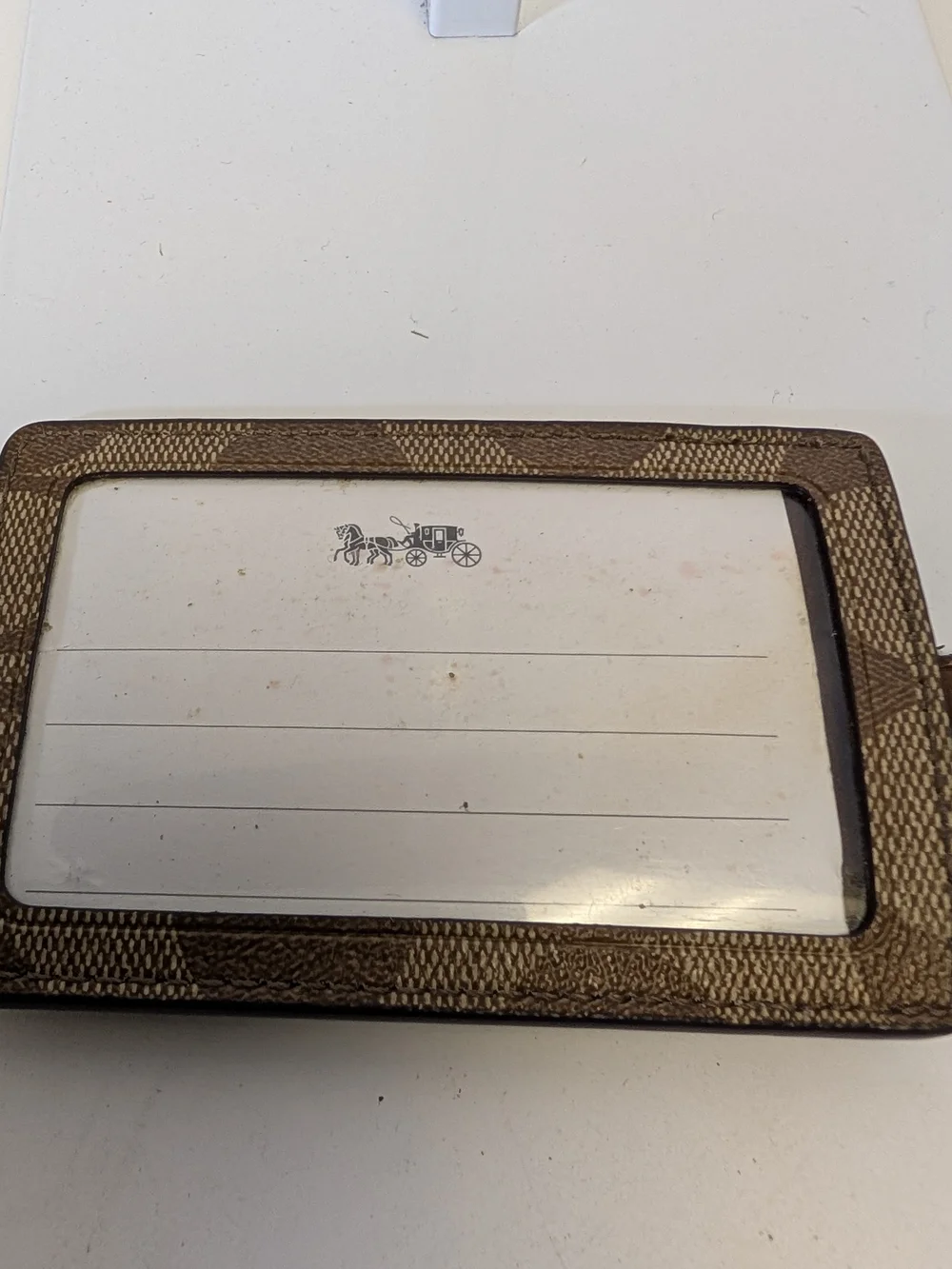 Coach Brown and Gold Signature Card Case